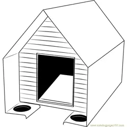 Cute Dog House Free Coloring Page for Kids