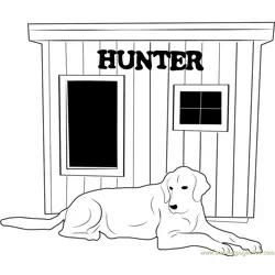 Dog House Hunter Free Coloring Page for Kids