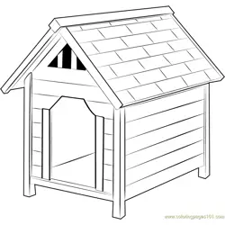 Dog Houses Free Coloring Page for Kids