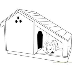 Dog Resting in House Free Coloring Page for Kids