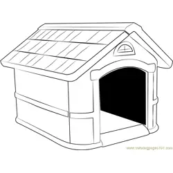 Home for Dog Free Coloring Page for Kids