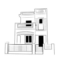 Duplex House 1 Free Coloring Page for Kids