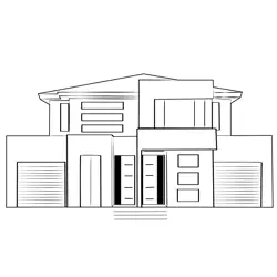 Duplex House 28 Free Coloring Page for Kids