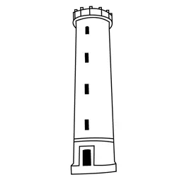 Old Lighthouse At Honfleur, France Free Coloring Page for Kids