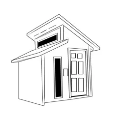 Tiny Shed House Free Coloring Page for Kids