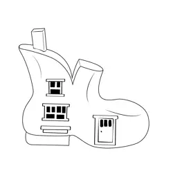 Shoe House 8 Free Coloring Page for Kids