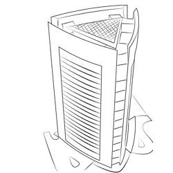Triangular Skyscraper Free Coloring Page for Kids