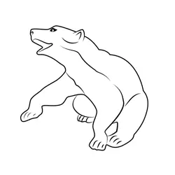 Bear Bronze Statue Free Coloring Page for Kids
