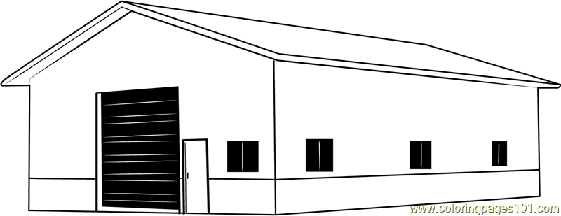 Garage Barn Coloring Page - Free Barn Coloring Pages : ColoringPages101.com