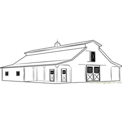 Grange Barn Free Coloring Page for Kids