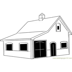 New England Barn Free Coloring Page for Kids