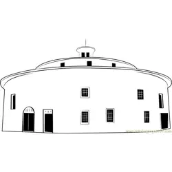 Round Barn Free Coloring Page for Kids