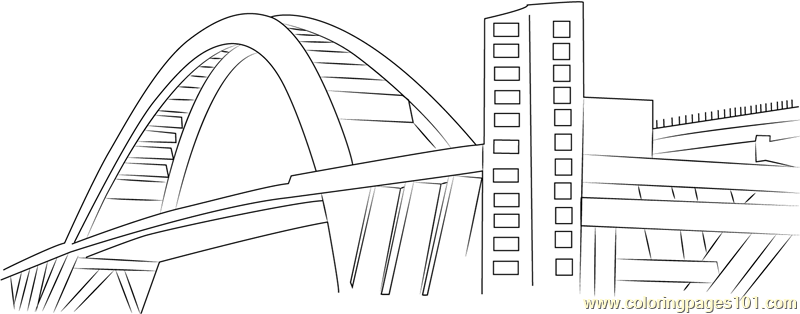 Lupu Bridge Coloring Page - Free Bridges Coloring Pages