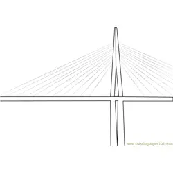 Millau Viaduct Cable Stayed Bridge Free Coloring Page for Kids