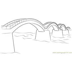 Simple Bridge Free Coloring Page for Kids
