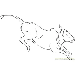 Bull Running Free Coloring Page for Kids
