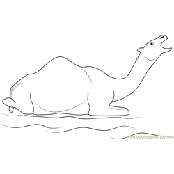 Camel Howling Free Coloring Page for Kids