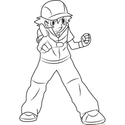Ash Ketchum by Brigz Free Coloring Page for Kids