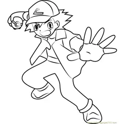 Ash Free Coloring Page for Kids