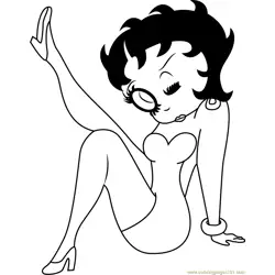 Betty Boop by Divine Pliskin Free Coloring Page for Kids