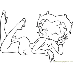 Sweet Betty Boop Free Coloring Page for Kids