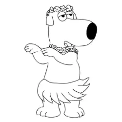 Brian Griffin 2 Free Coloring Page for Kids