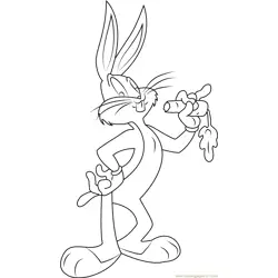 Bugs Bunny Eating Carrot Free Coloring Page for Kids