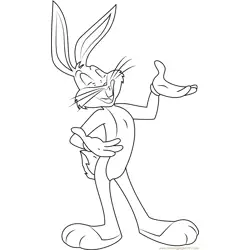 Bugs Bunny Singing Free Coloring Page for Kids