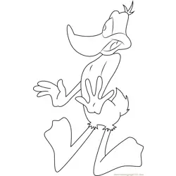 Daffy Duck get Shocks Free Coloring Page for Kids