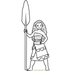 Princess Moana Free Coloring Page for Kids