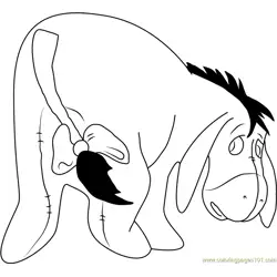 Eeyore in Winnie the Pooh Free Coloring Page for Kids