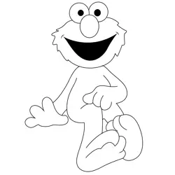 Smiling Elmo Free Coloring Page for Kids