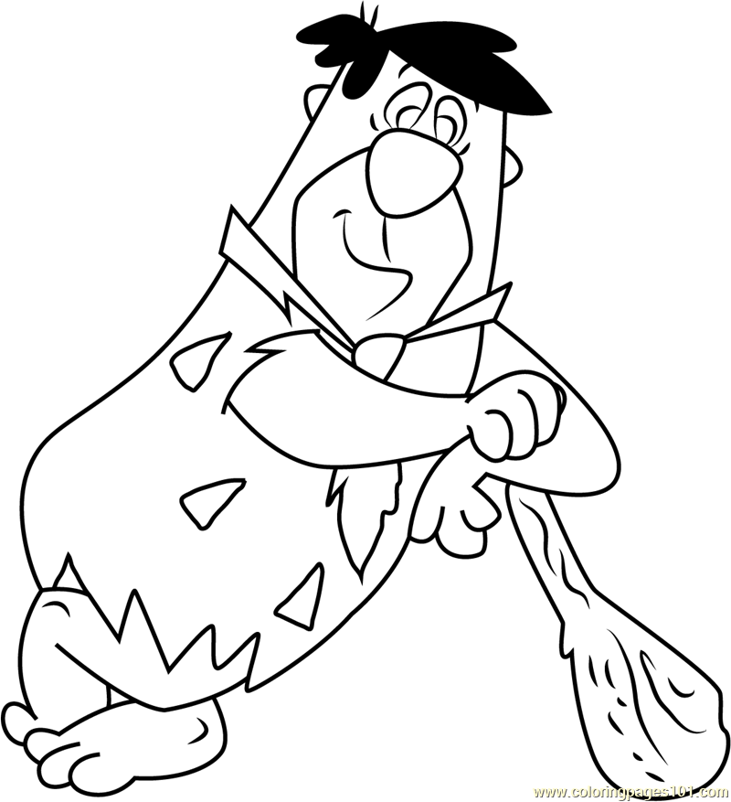 Fred Flintstones printable coloring page for kids and adults