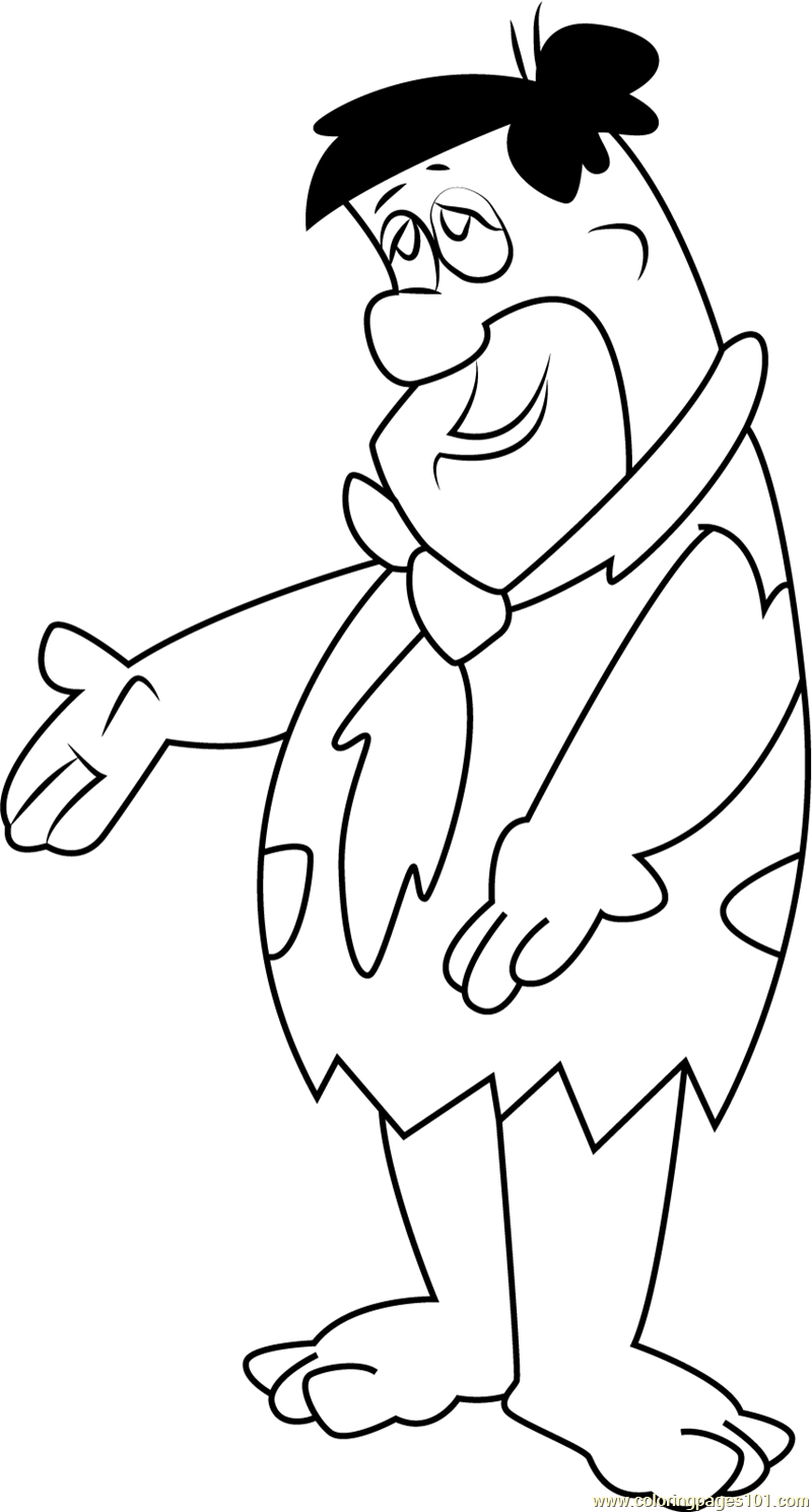 Fred W Coloring Page - Free Fred Flintstone Coloring Pages