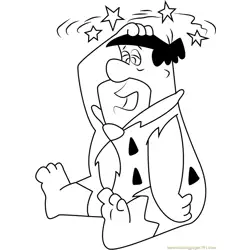 Fred Flintstone Stars Free Coloring Page for Kids