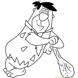 Fred Flintstones Free Coloring Page for Kids