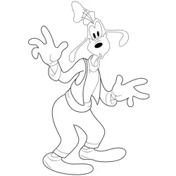 Shocking Goofy Free Coloring Page for Kids
