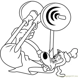 Goofy Doing Workout