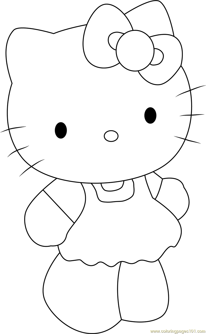 Cute Hello Kitty Coloring Page - Free Hello Kitty Coloring Pages