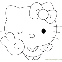 Hello Kitty the Cat Free Coloring Page for Kids