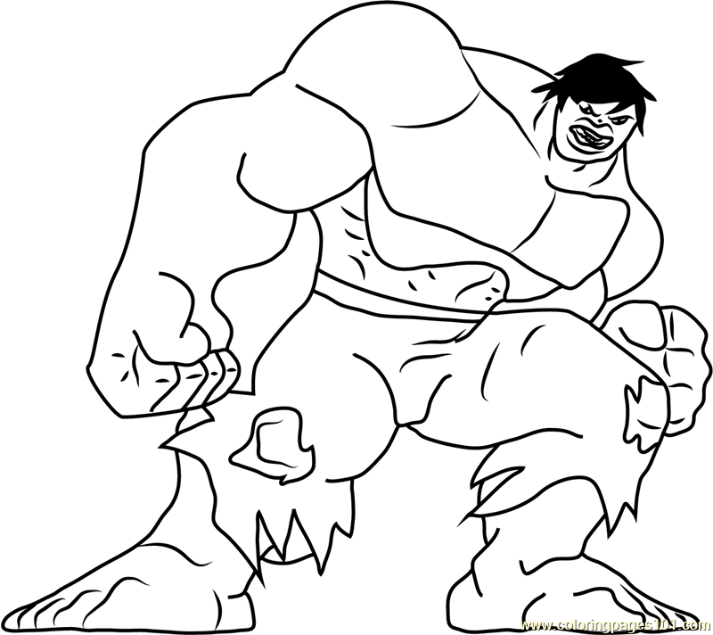 Hulk Looking at You printable coloring page for kids and adults