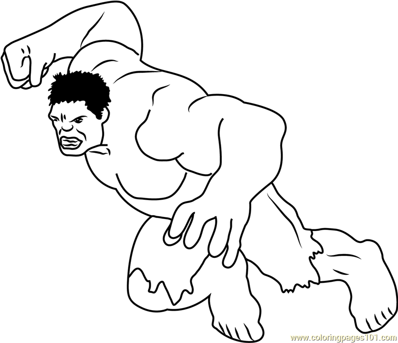 Hulk Ready for Attack Coloring Page - Free Hulk Coloring ...