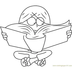Lizzie McGuire Reading a Book Free Coloring Page for Kids
