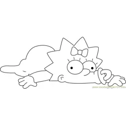Pretty Maggie Simpson Free Coloring Page for Kids