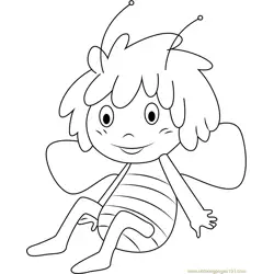 Cheerful Maya Free Coloring Page for Kids