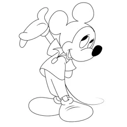 Gangster Mickey Mouse Free Coloring Page for Kids