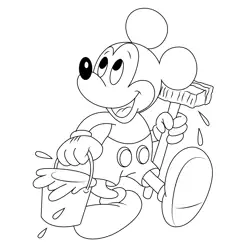 Mickey Mouse Color Free Coloring Page for Kids