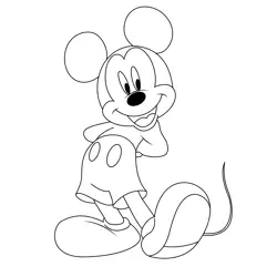 Mickey Mouse Cutout Free Coloring Page for Kids