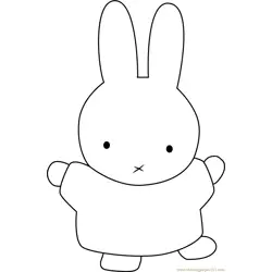 Miffy Dancing Free Coloring Page for Kids