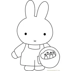 Miffy Planting Seeds Free Coloring Page for Kids
